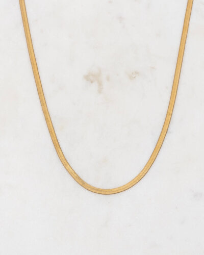 Agnes Herringbone Gold Necklace (14 inch / 35cm)