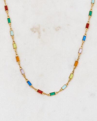 Dione Colourful Gold Necklace (16 inch / 40cm)