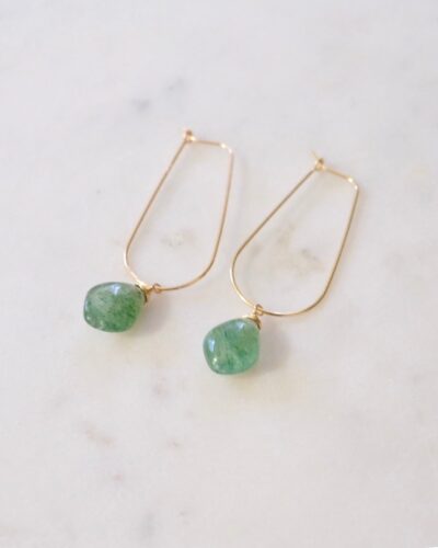 Green Strawberry Quartz U Hoops
