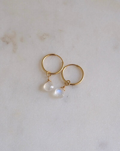 Royal Blue Moonstone Infinity Hoops