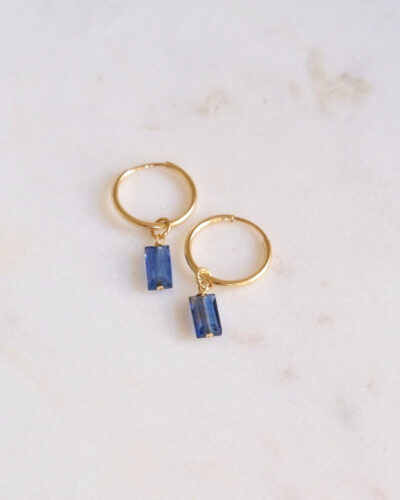 Kyanite Square Infinity Hoops