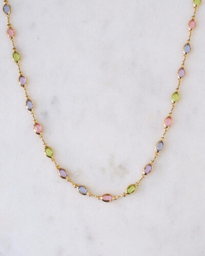Margaret colourful Gold Necklace (20 inch / 50cm)