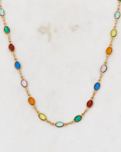 Gisela Colourful Gold Necklace (22 inch / 55cm)
