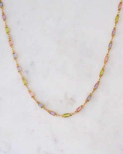 Daria Colourful Gold Necklace (16 inch / 40cm)
