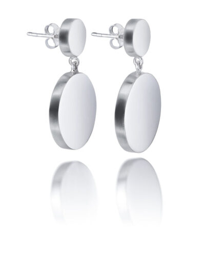 Double Disc Earrings - Sterling Silver