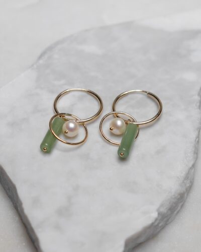 Aventurine Cluster Hoops - 14k Gold Filled