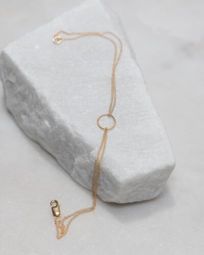 Mini Moon Bracelet - 14k Gold Filled (Medium) (Double Chain)