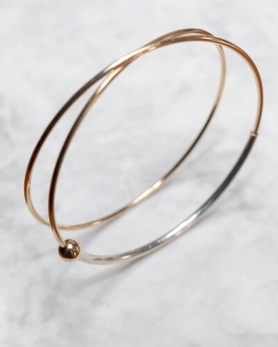 Gold Lunar Bangle - 14k Gold Filled (Small) (Gold Bead)