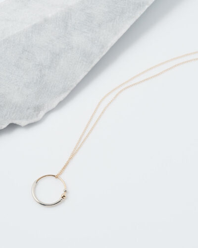 Tiny Orbit Pendant - 14k Gold Filled & Sterling Silver (40cm) (Floating)