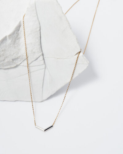 Two Paths Pendant - 14k Gold Filled (40cm) (Silver Corner Gold Chain)