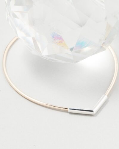 Corner Bangle - 14k Gold Filled (Large) (Gold with Silver Corner)