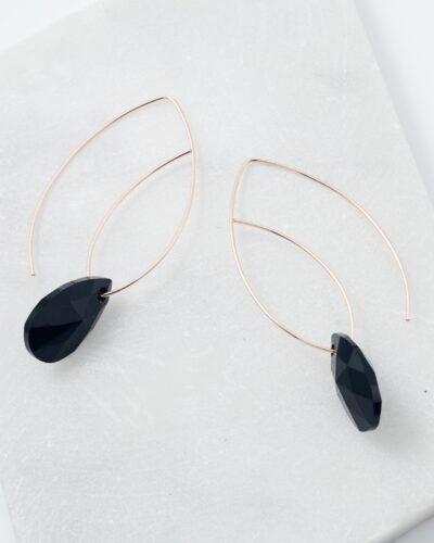Pathways - 14k Gold Filled, Large Crystal (Jet)