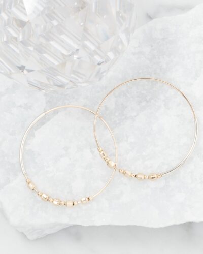Faceted Cube Bead Hoops - 14k Gold Filled (5cm)