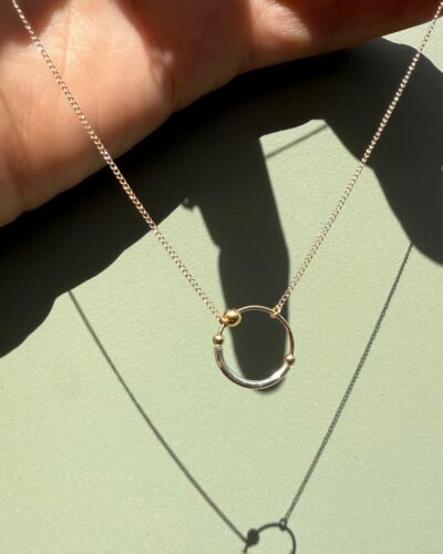 Tiny Orbit Pendant - 14k Gold Filled & Sterling Silver (40cm) (Fixed)
