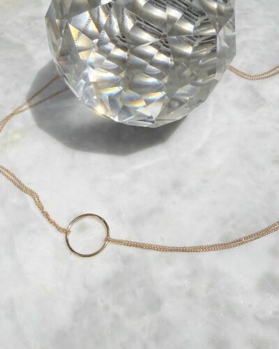 Gold Hoop - Double Chain - 14k Gold Filled (45cm)