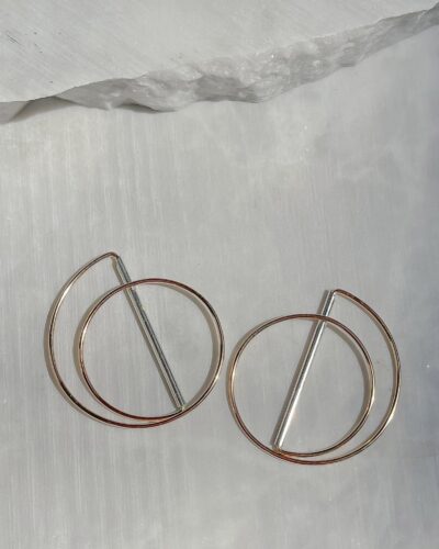 Straight Bar Eclipse Hoops - 14k Gold Filled (Small)