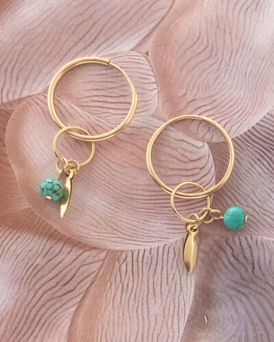 Blue Magnesite Charm Sleepers - 14k Gold Filled