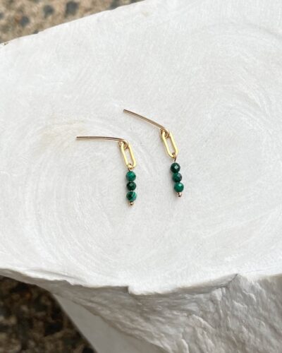Malachite Studs - 14k Gold Filled