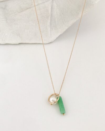 Jade Cluster Necklace - 14k Gold Filled (45cm)