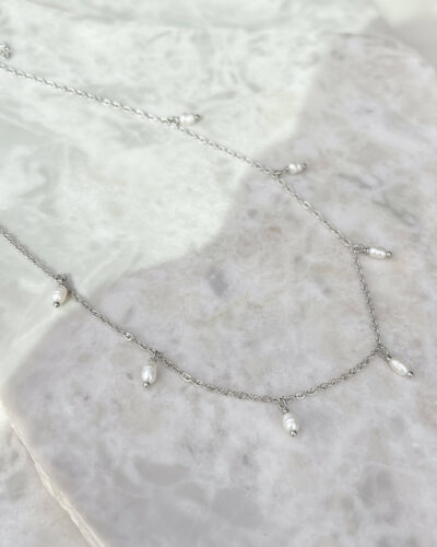 Rice Pearl Collar - Sterling Silver (45cm)