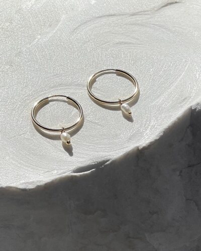 Rice Pearl Sleepers - Sterling Silver (Small)