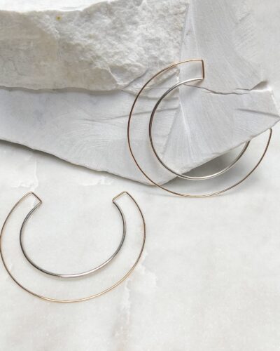 C U Hoops - 14k Gold Filled & Sterling Silver (Large)