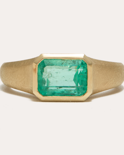 Nico Ring with Emerald Cut Colombian Emerald - 14CT Gold