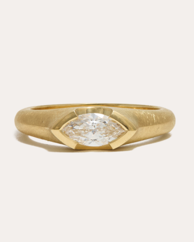 Athena Ring with Lab Marquise Diamond - 18CT Gold