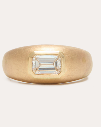 Goldie Ring with Emerald Cut Lab Diamond - 14CT Gold
