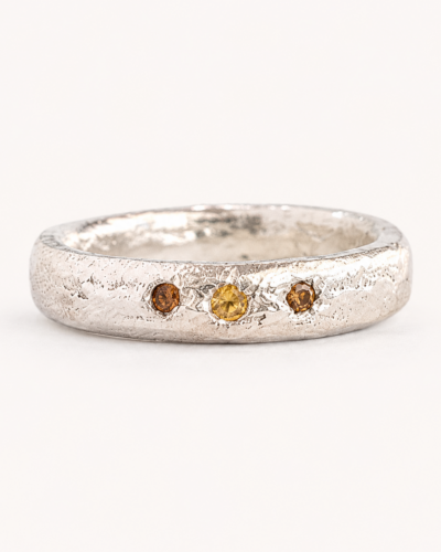 Epicene Ring - Sterling Silver, Yellow Garnet (4mm Band)