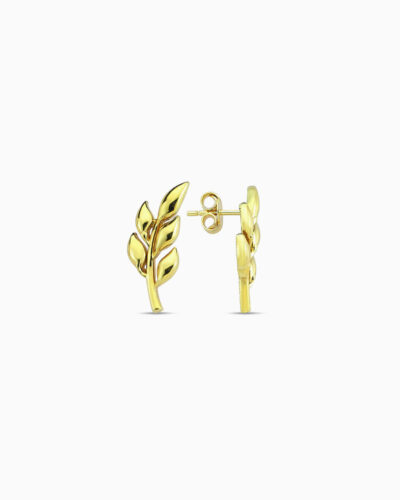 Alina Nature Stud Climber Earrings - 9K Gold