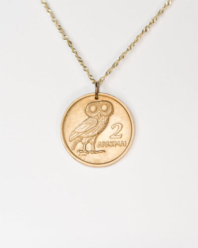 Greece | Athena's Owl Coin Necklace - 14K Gold Plated