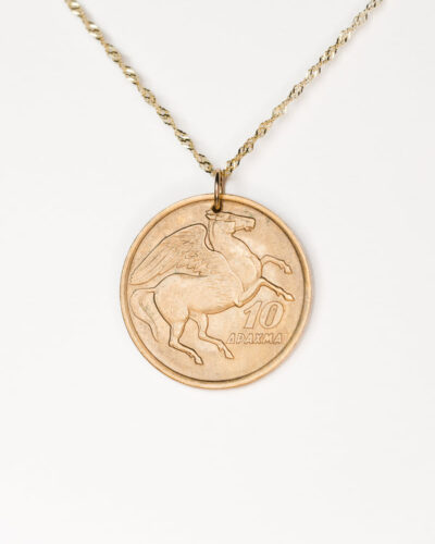 Greece | Pegasus Coin Necklace - 18K Gold Plated