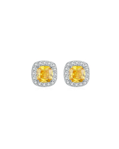 Citron Crystal Earrings - Sterling Silver
