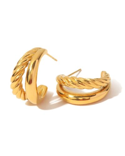 Coco Double Hoop Earrings - 18K Gold Plated