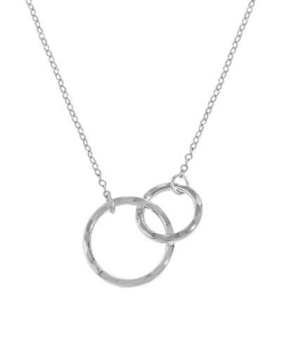 Double Circle Pendant Necklace - Sterling Silver