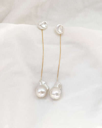 Menaka I Grande Pearl Earrings - Gold Plated