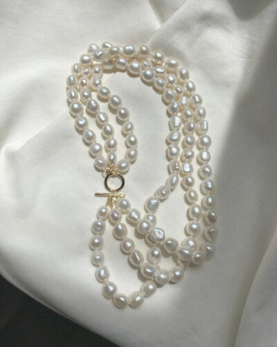 Elisse 3 Row Pearl Choker - Gold Plated