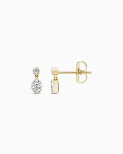 Radiance Diamond Drop Earrings - 9K Gold, Oval Diamond (Lab Grown) (0.33ct)