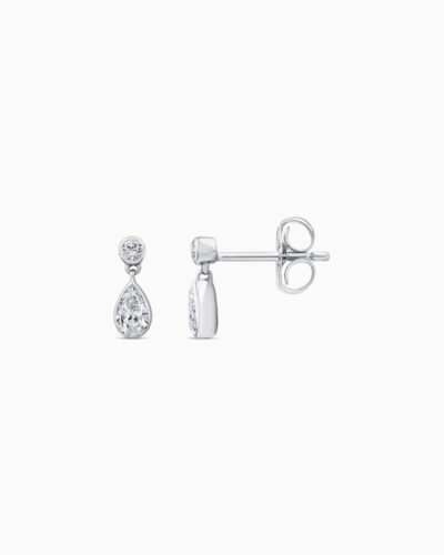 Radiance Diamond Drop Earrings - 9K White Gold, Pear Diamond (Lab Grown) (0.33ct)