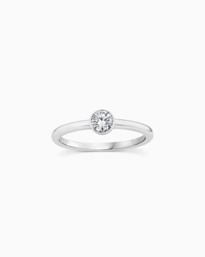 Radiance Bezel Ring - 9K White Gold, Diamond (Lab Grown) (0.25ct)