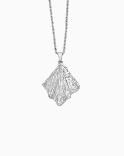 Escarpment Textured Ripple Necklace - Silver Stainless Steel