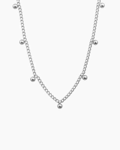 Essential Elegant Scattered Sphere Necklace - Silver Stainless Steel