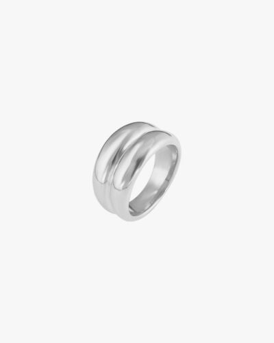 Muse Double Dome Ring - Silver Stainless Steel