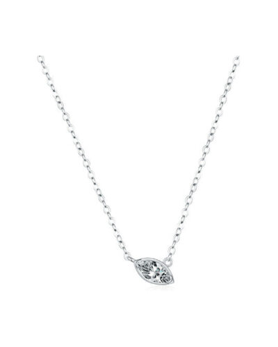 Gemstone Ellipse Pendant Necklace - Sterling Silver