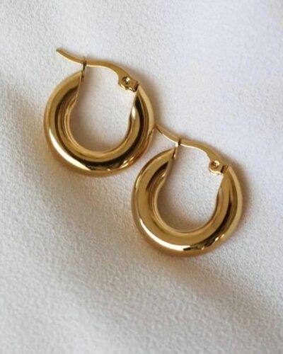 Chunky Hoop Earrings - 18K Gold Plated