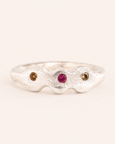 Trilogy Ring - Sterling Silver, Sapphire